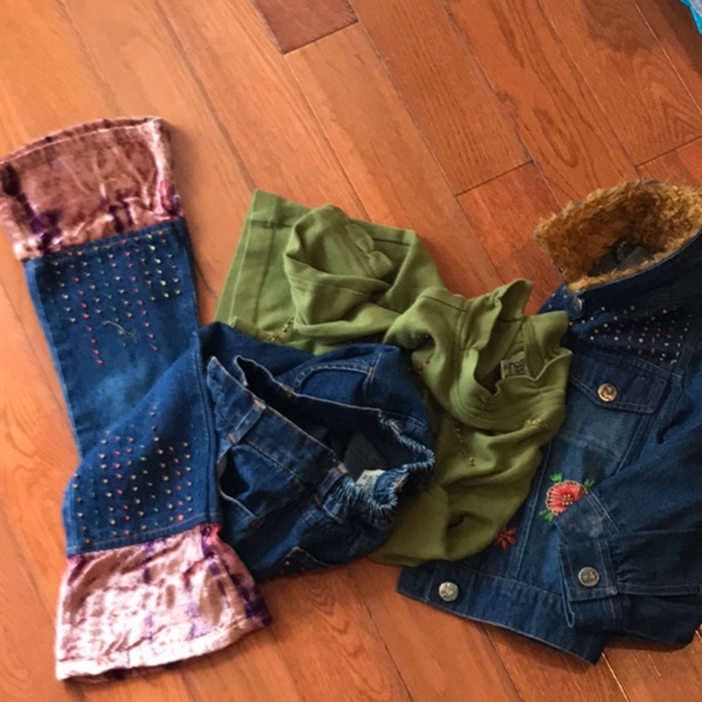 Beetle Juice jeans, jacket, and top